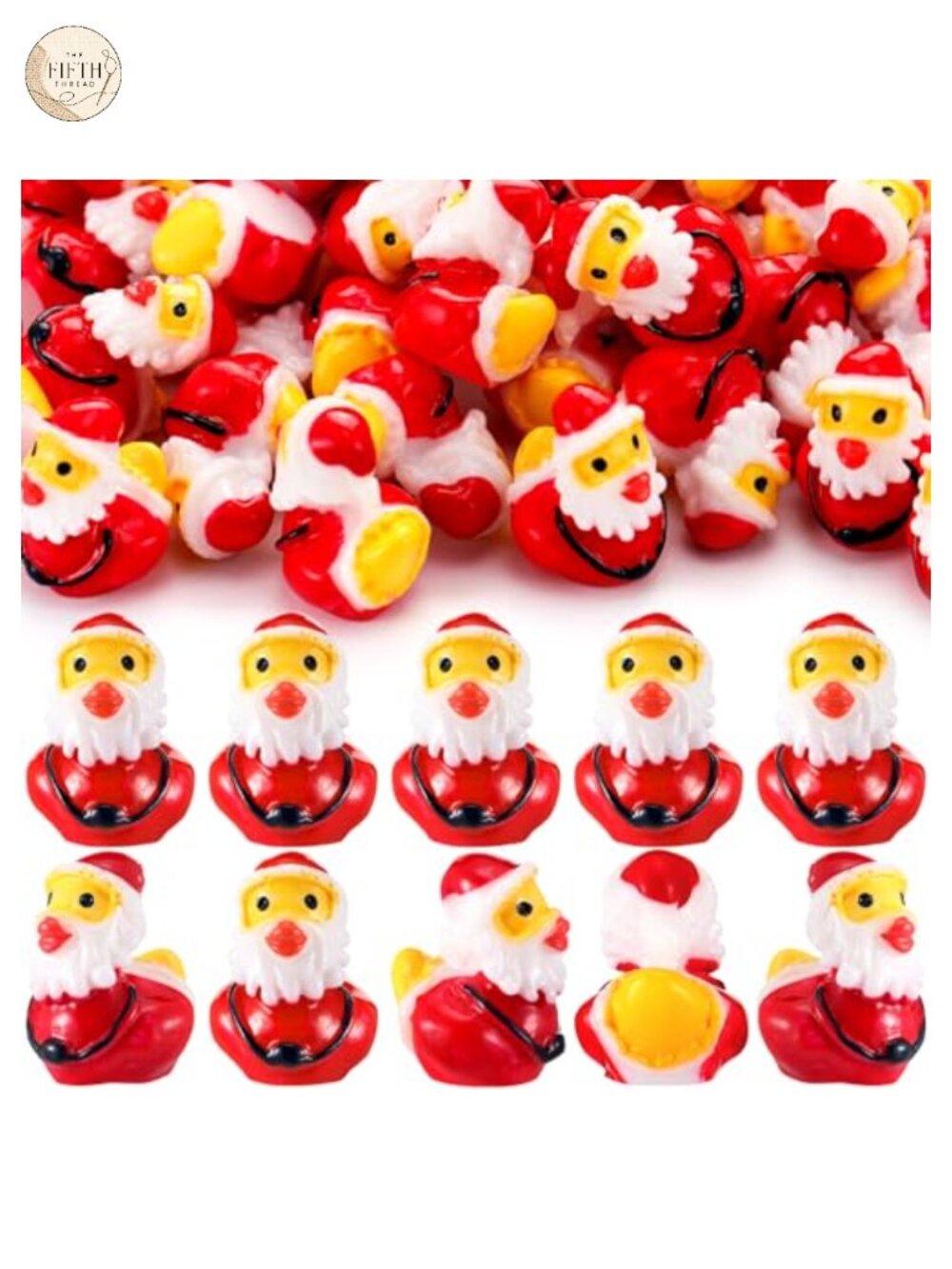 Mini Resin Christmas Ducks Santa Claus Figurines Set of 120